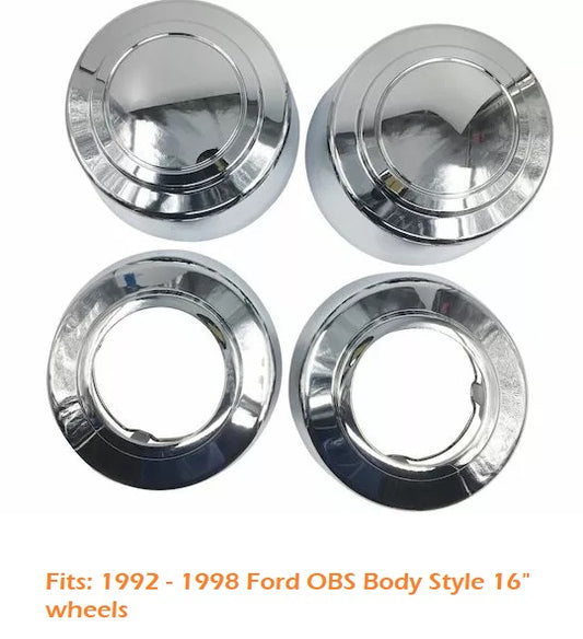 Ford F250 F350 F450 1992 - 1998 Chrome Center Caps (4)